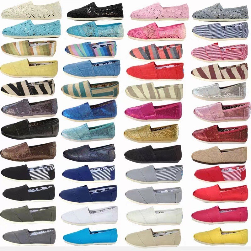 12.30 Tom Thomas Cloth One-Pedal รองเท้าลําลองผ้าสีทึบ พื้นแบน สําหรับผู้ชายผู้หญิง