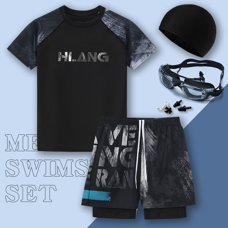 ชุดว่ายน้ำสูทผู้ชายสไตล์ใหม่ Anti-Embarrassment สำหรับคน:sizeใหญ่ - รูปที่ 7