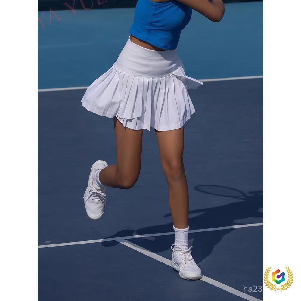 แบดมินตัน Quick-Drying กระโปรงเทนนิสผู้หญิงกระโปรงสั้นสไตล์ใหม่กระโปรงเอวสูงจีบวิ่งกลางแจ้ง Anti-Exp