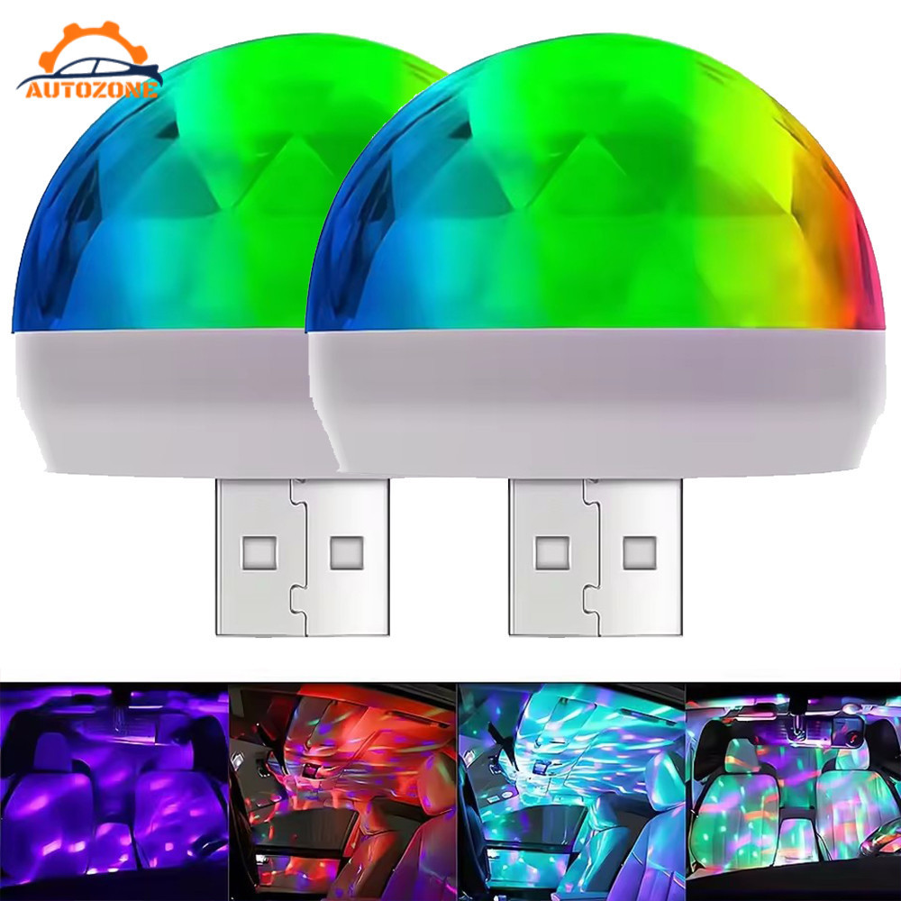[AUTO & 3C]Mini Auto DJ Party Lamp , USB LED รถบรรยากาศแสง RGB Disco Ball, แบบพกพา Home Club Stage L