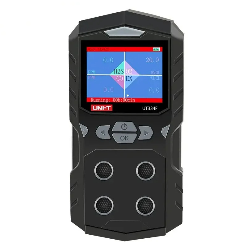 UNI-T เครื่องตรวจจับก๊าซรั่ว UT334E UT334F UT334G เครื่องทดสอบก๊าซ 4 in 1 O2 H2S CO EX คาร์บอนมอนอกไ