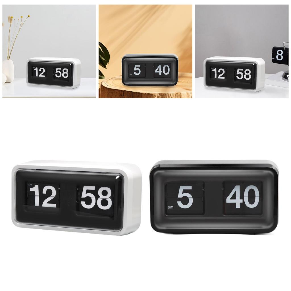 [Tachiuwa21] Flip Desk Clock Home Decor โต๊ะรับประทานอาหารสํานักงานข้างเตียง Retro Auto Flip Clock