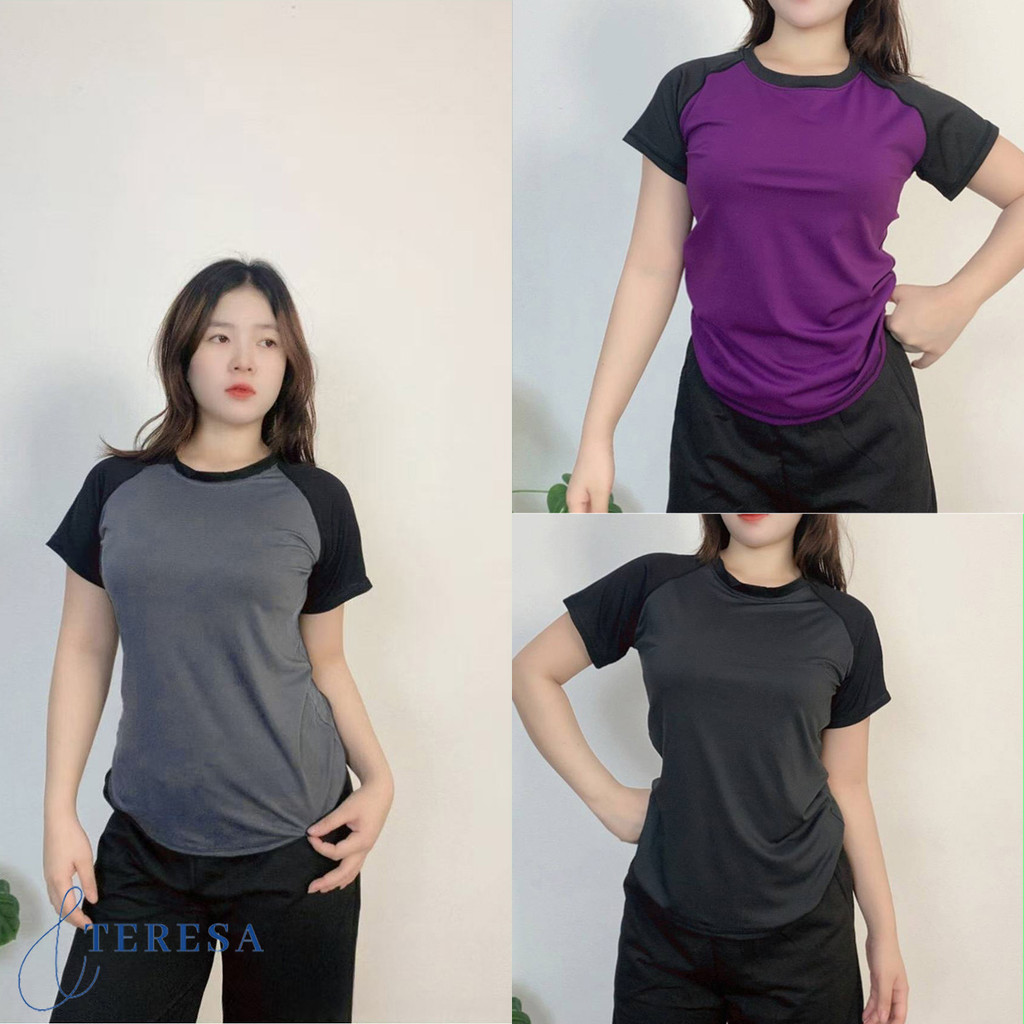 เสื้อยืดกีฬาผู้หญิง เสื้อฟิตเนส สำหรับออกกำลังกาย
