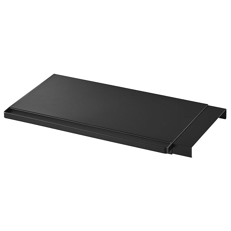 Yamazaki Adjustable Tension Rod Shelf Board S Black, approximately W46.5–90 x D29 x H3 cm, Tower Sim