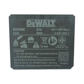 DEWALT แบตเตอรี่ 18V 5.0AH รุ่น DCB184G-B1