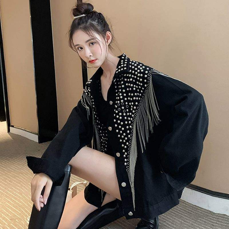 Heavy Industry Flow DENIM Jacket ผู้หญิง 2023 ฤดูใบไม้ผลิ Ruffian หล่อ DENIM เสื้อผ้า