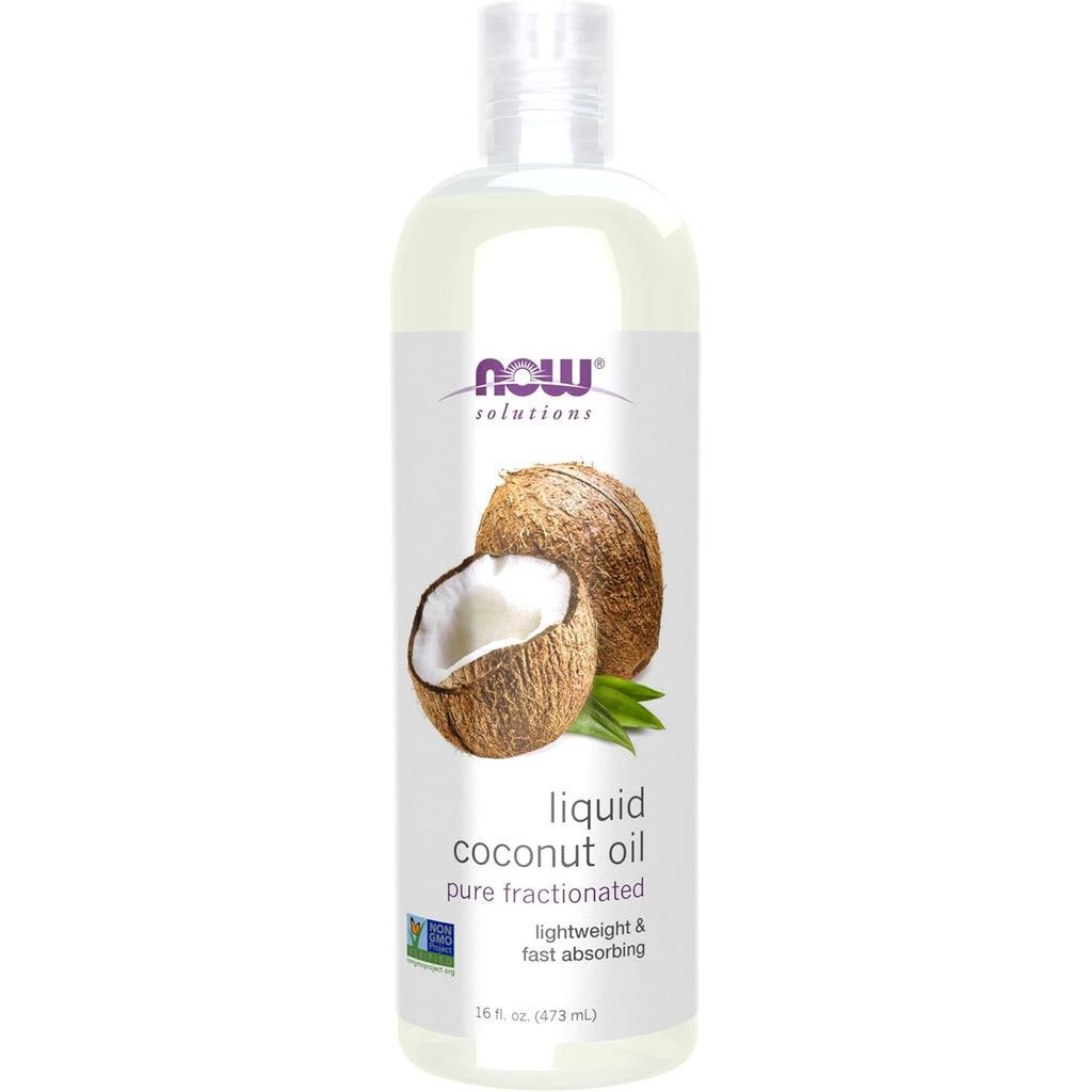 NOW Food Solutions,น้ํามันมะพร้าวเหลว,น้ําหนักเบาและบํารุง,โปรตีนเพื่อสุขภาพและผมเงางาม,16Ounce
