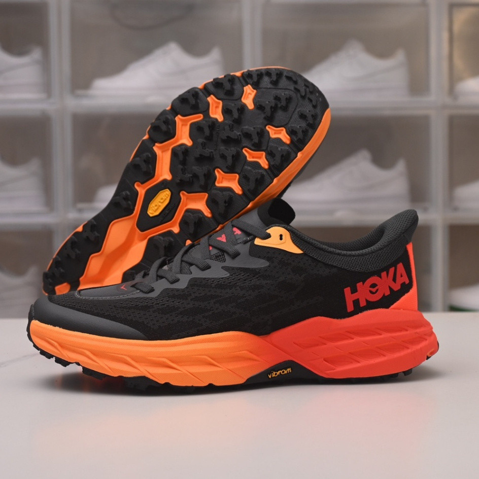 Hoka One One Speedgoat 5 ผู้ชายรองเท้าวิ่งข้ามประเทศ,ตาข่ายระบายอากาศดูดซับแรงกระแทกรองเท้ากีฬา J8WP