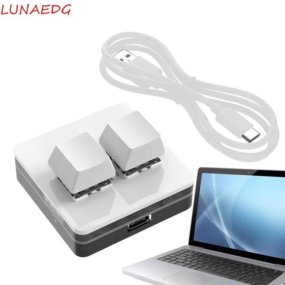LUNAEDGE Copy Paste Keypad, ปุ่มกดอะคริลิค Custom Mini 2 คีย์, อุปกรณ์เสริมปุ่มกดความสว่าง Mechanica
