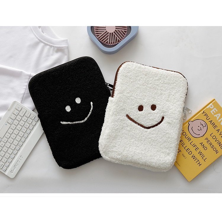 Laptop bag Korean style fluffy smile face 11-inch tablet bag 13-inch laptop inner bag