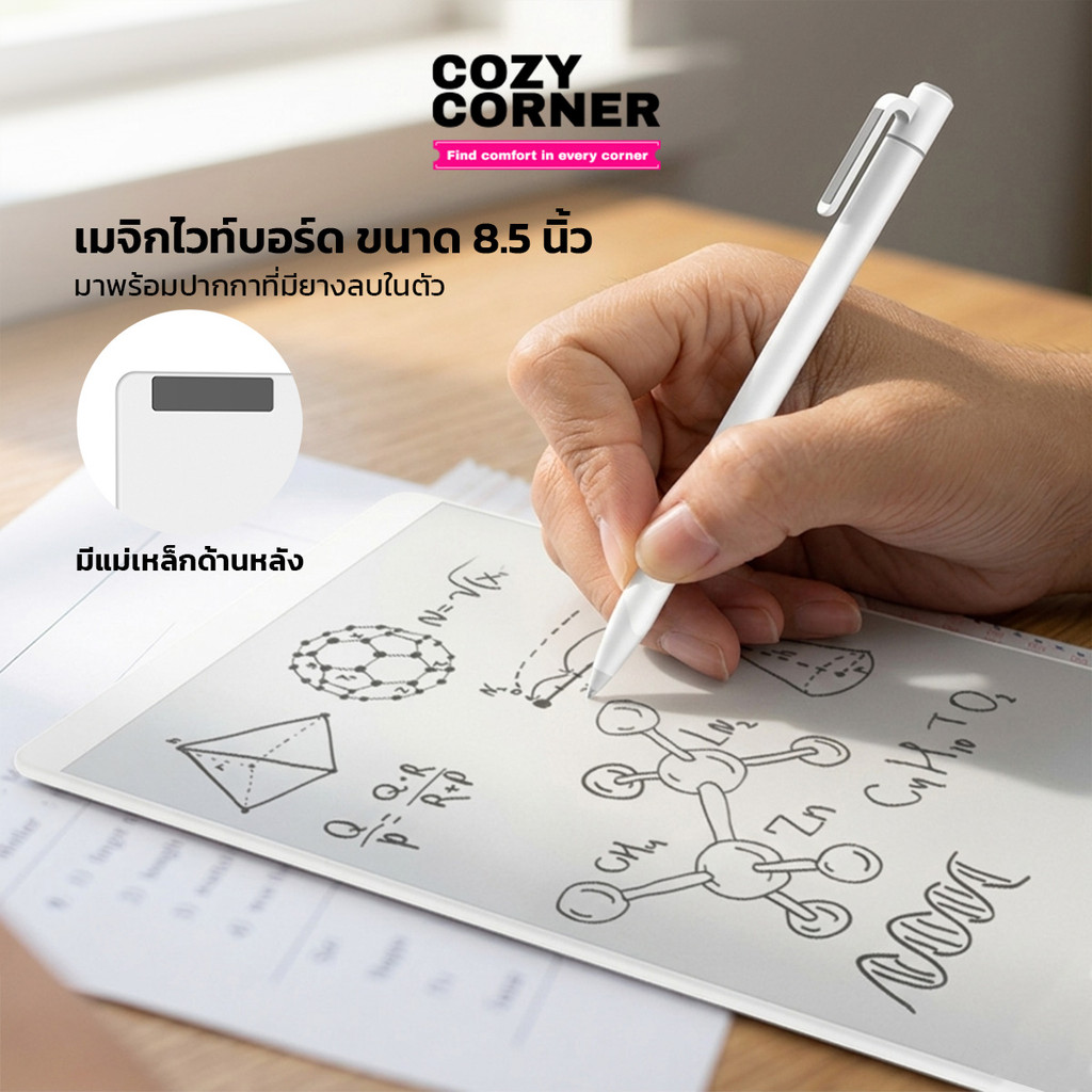เมจิกไวท์บอร์ด แบบแม่เหล็ก ใช้งานง่าย เขียนแล้วลบได้ เหมาะสำหรับจดโน้ต วาดรูป