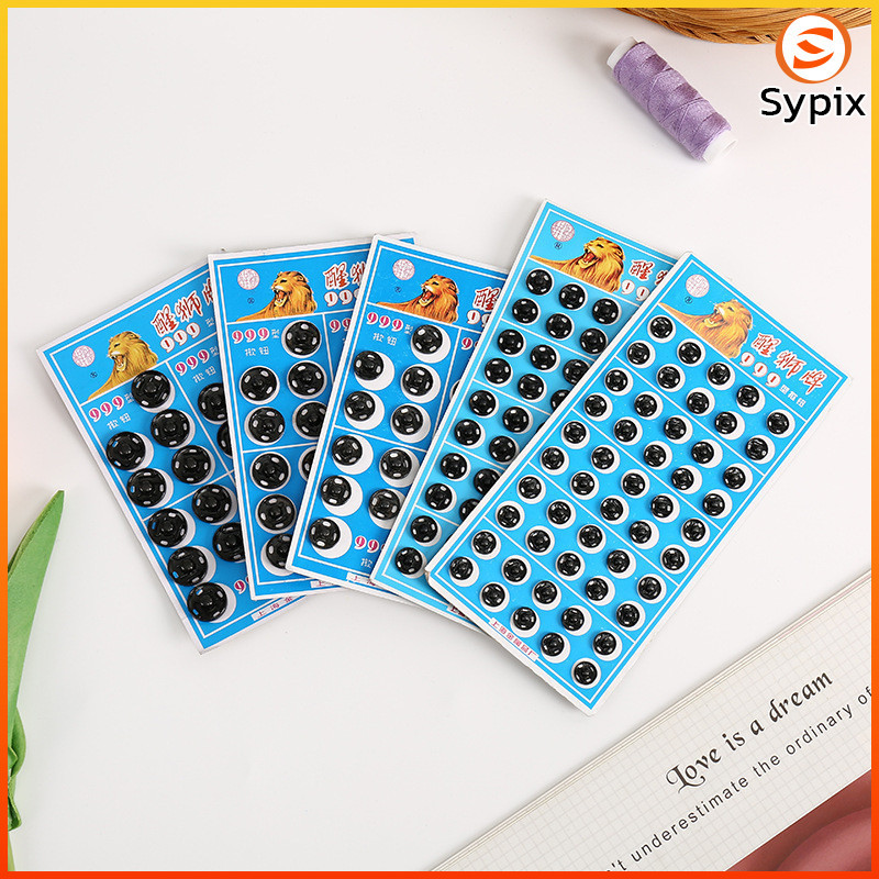 Sypix กระดุมเมทัลสำหรับเสื้อผ้าแบบซ่อนกระดุมหนีบสีเงิน/สีดำกระดุมแป๊กสำหรับเย็บผ้าเครื่องมือเย็บผ้า