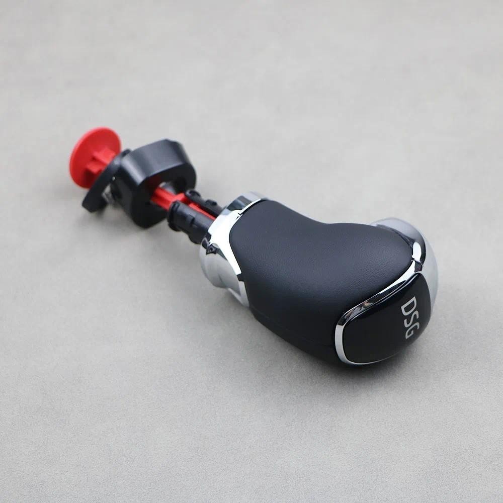 DSG เกียร์ Shift Knob Head Handball หนัง DSG โลโก้สําหรับ Skoda Octavia Superb Yeti