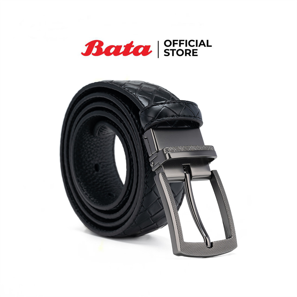 Bata บาจา เข็มขัดธุรกิจ Size XL ขนาด 120 cm สำหรับผู้ชาย รุ่น ELIJAH-REV สีดำ 9896426