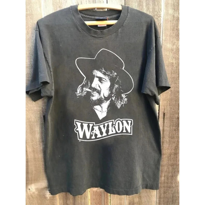 เสื้อยืดผู้ชาย VTG 1984 Waylon Jennings Concert Tour สินค้าใหม่ เหมาะสำหรับทั้งผู้ชายและผู้หญิง
