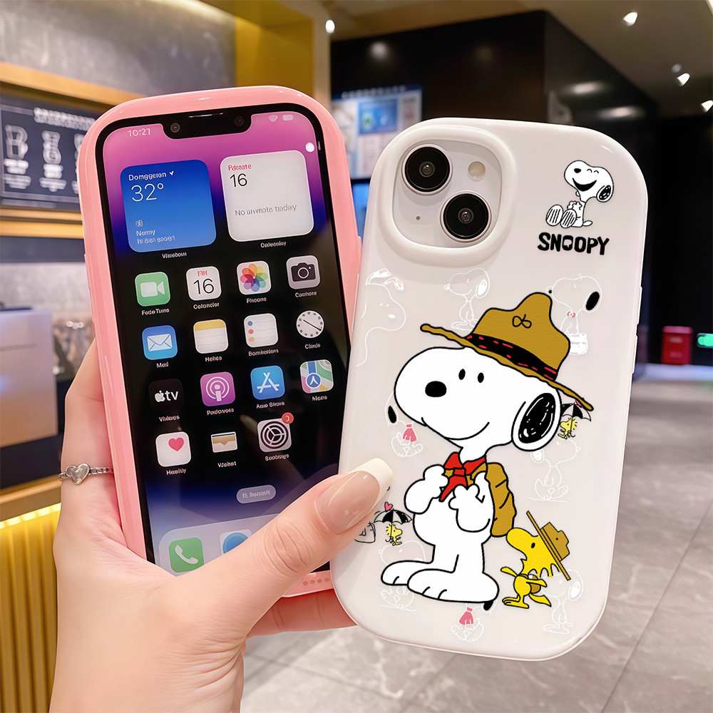 ส่งของเร็ว เคสสำหรับไอโฟน13 การ์ตูนสนุบี้ฮิต เคสมือถือนิ่มกลมใหญ่TPU For IPhone17 16 15 14 11 12 13ProMax 6/7/8Plus XSXR