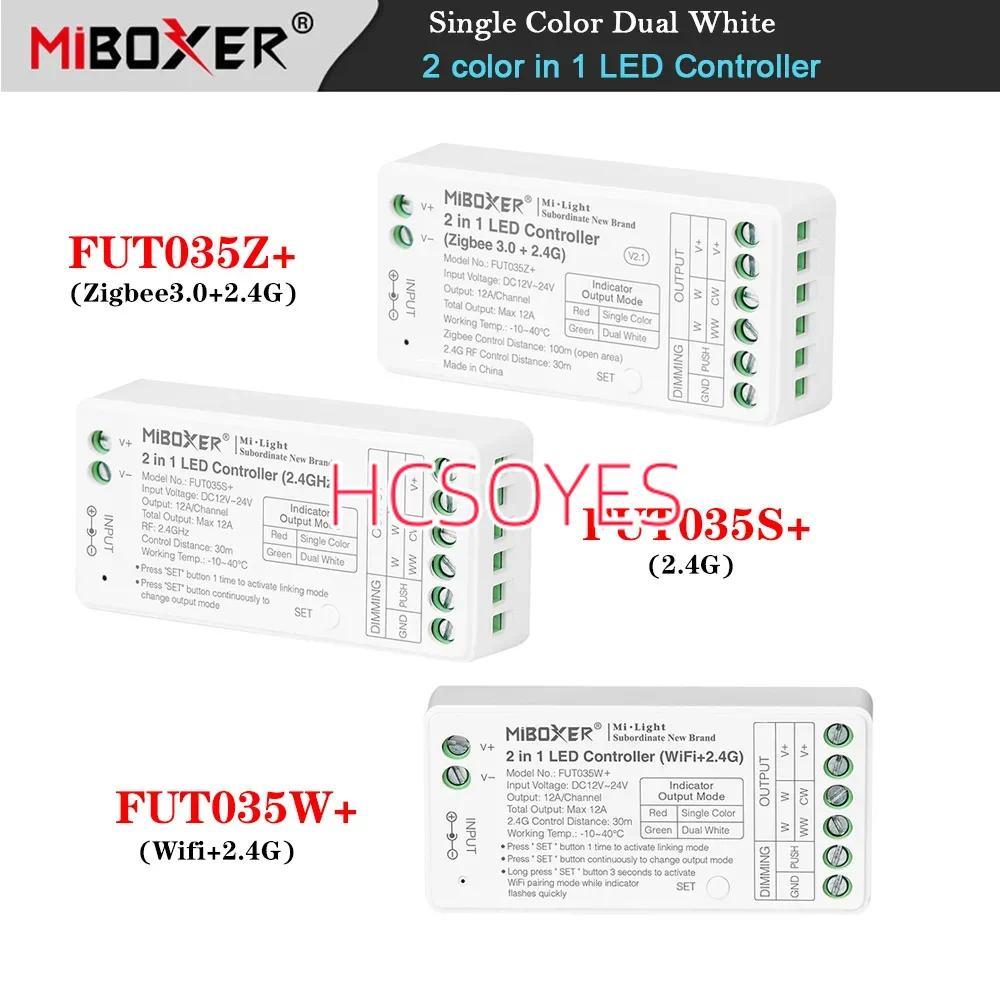 Miboxer 2 in 1 Zigbee 3.0 2.4G WiFi Dual สีขาวสี LED Strip Controller Tuya APP dimming CCT ไฟเทป Dim
