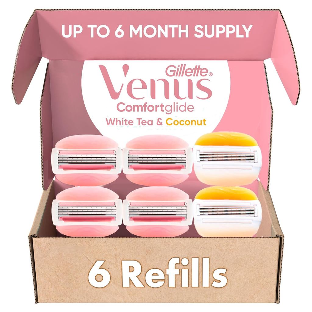 Gillette Venus ComfortGlide White Tea 4 นับ พร้อม Gillette Venus ComfortGlide plus Olay 2 นับ, Women