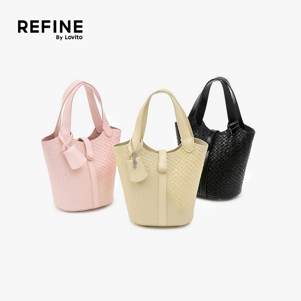 (Refine by Lovito)  กระเป๋าไหล่เล็กสีเหลืองพร้อมเครื่องประดับห้อยตกแต่งสําหรับผู้หญิง LR33E007 – โปรปัง