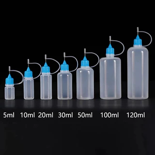 5/10/20/30/100/120ml พลาสติก PE Squeezable Tip Applicator ขวดรีฟิล Dropper เข็มเคล็ดลับ Caps ขวดน้ํามัน
