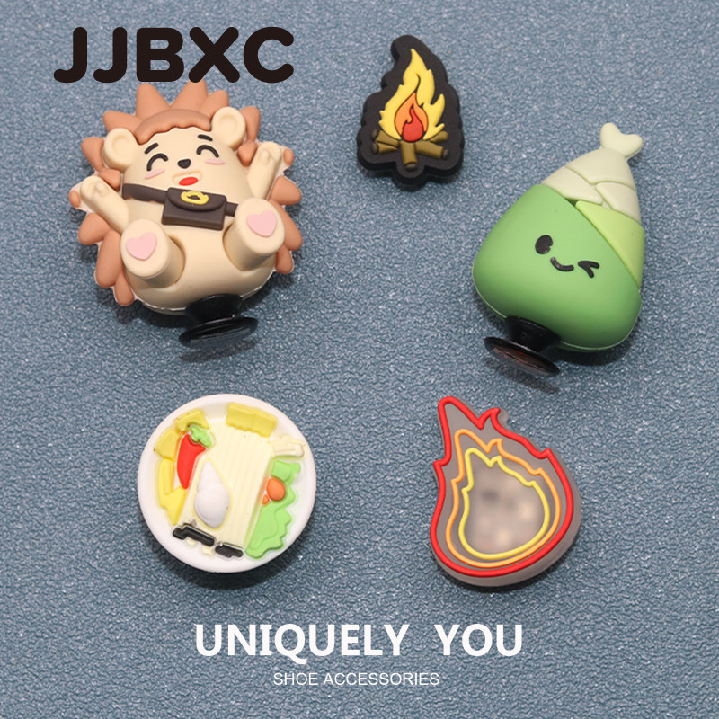 JJBXC CHARM Hole รองเท้าหัวเข็มขัดสามมิติรองเท้าน่ารักดอกไม้ DIY รองเท้าแฟชั่นอุปกรณ์เสริม