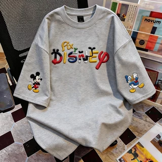 TEE·SHOP🍀 เสื้อยืด oversize เสื้อเท่ๆ เกาหลี "Disney Mickey" เสื้อแฟชั่นใ เกาหลีสไตล์ พิมพ์ลาย ผ้านิ่มใส่สบาย COD📦