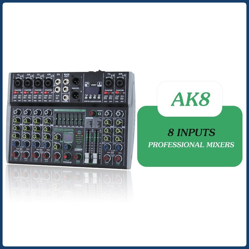 AK-8 MIXER มิกเซอร์ อนาล็อก 8 ช่อง แชนแนล มิกซ์ มิกซ์ขยายเสียง เครื่องผสมสัญญาณเสียง AK8 AK 8