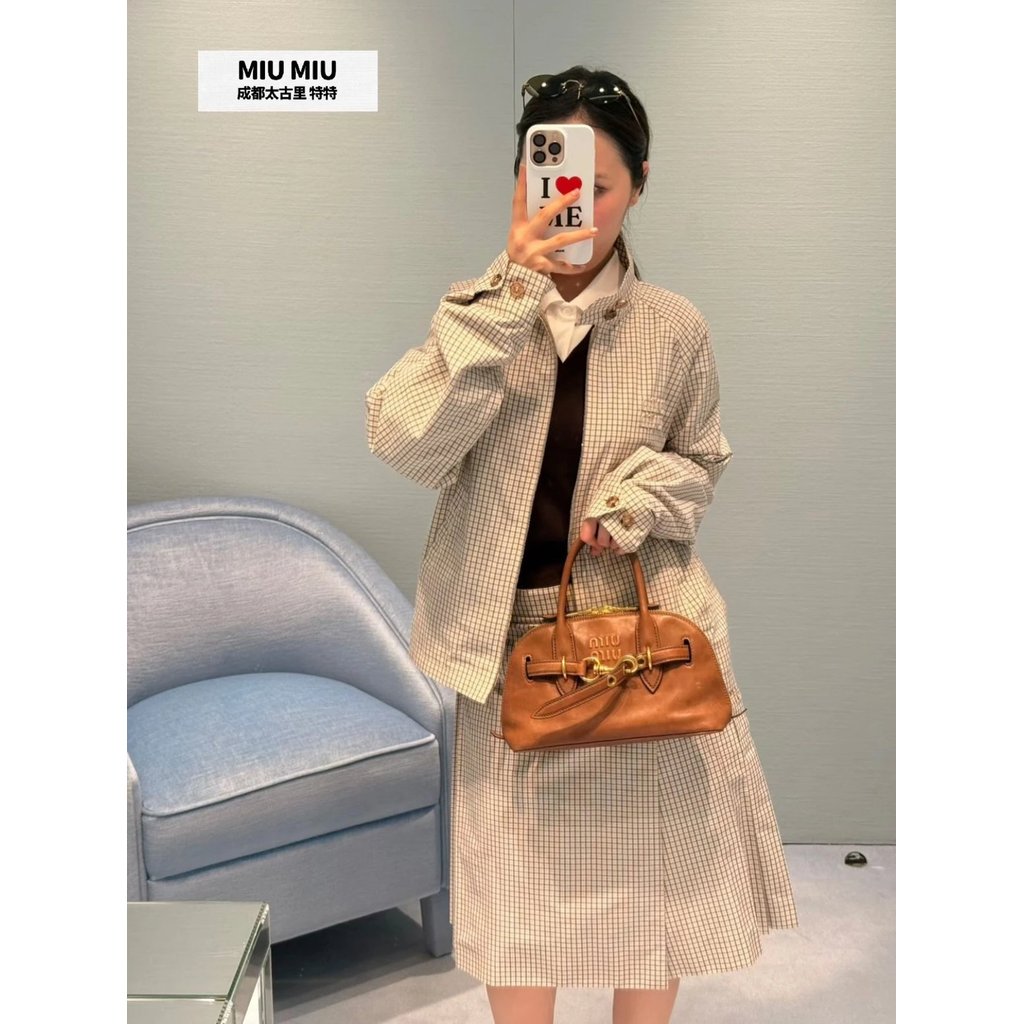 ชุดแจ็คเก็ตคอตั้ง Miu Mi สำหรับฤดูใบไม้ผลิ | ต้นแบบจาก[Miu Factory Store]