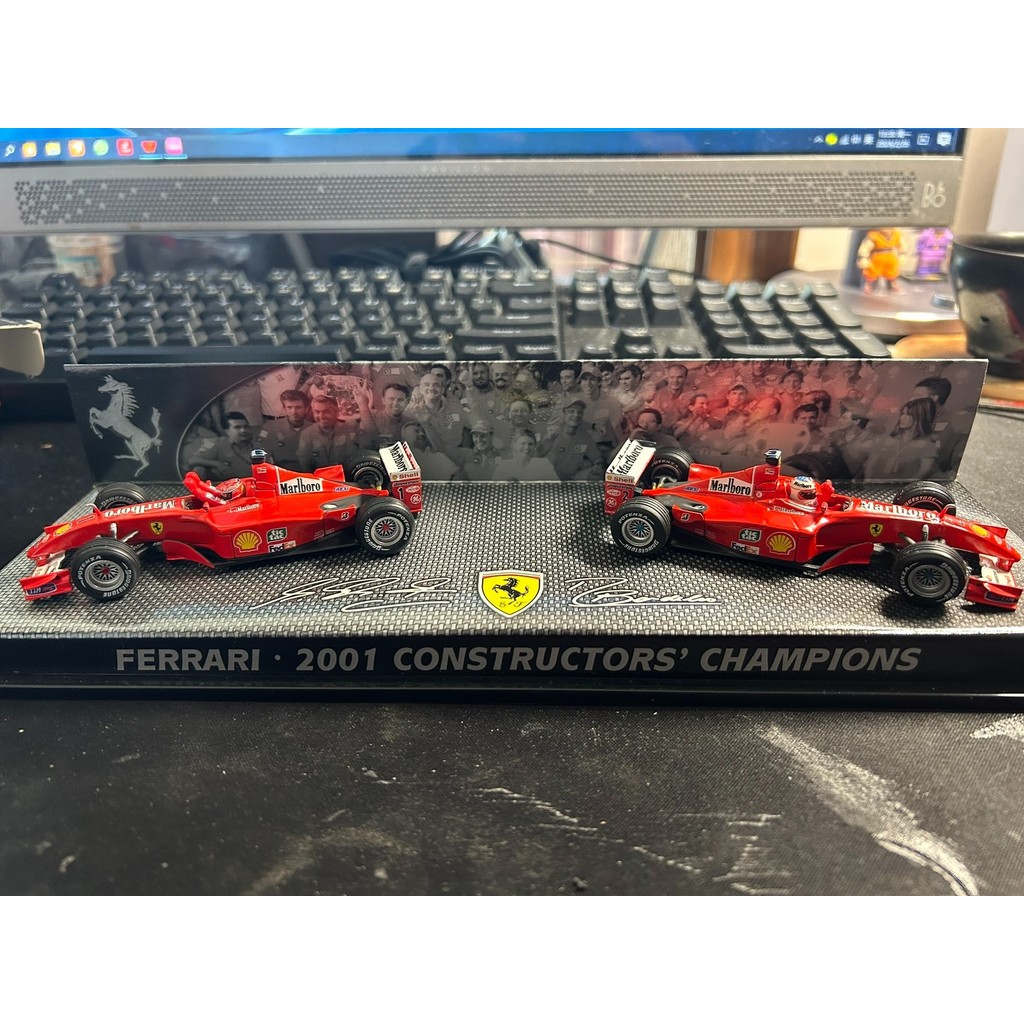 Hot Wheels 1/43 Ferrari Fleet F2001 2001 Season Championship Double Car Set, Marlboro Cigarette Labe