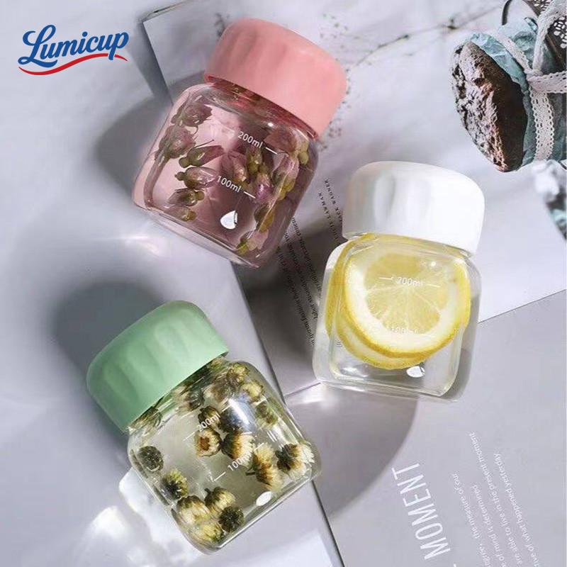 ขวดแก้วมีมาตรฐาน 200ml ปิดสนิท | ขวดกาแฟเย็นพกพา ขวดนมเด็ก/น้ำผลไม้ กระจกไม่มีตะกั่ว พร้อมส่ง