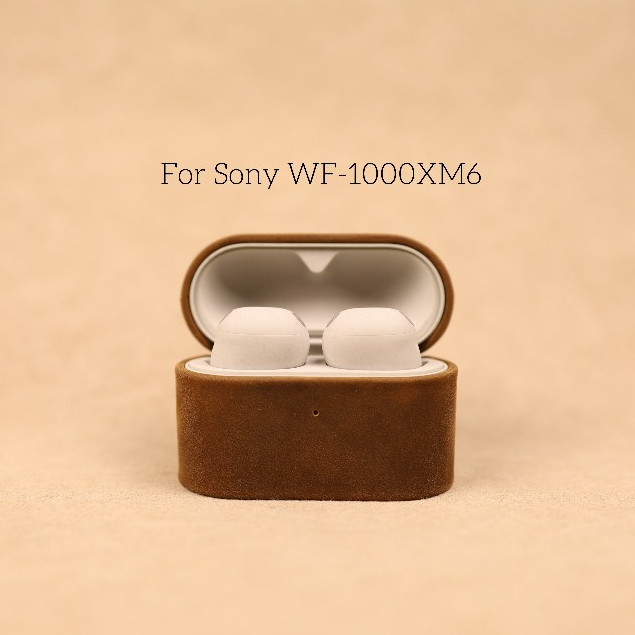 เหมาะสําหรับ Sony WF-1,000xm6 Retro Crazy Horse หนังหูฟังแท้เคสป้องกัน | พื้นผิวที่ทนต่อการกระแทกที่ทนต่อการขีดข่วนอัพเกรดเปิดที่แม่นยําไม่