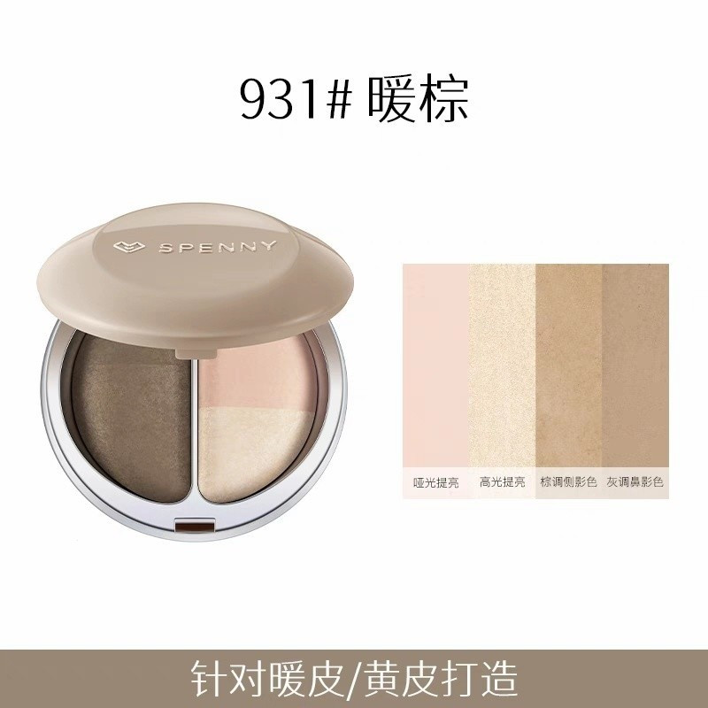 SPENNY Contour Palette Highlighter Powder All-in-one matte face brightening Powder ในสีมุก