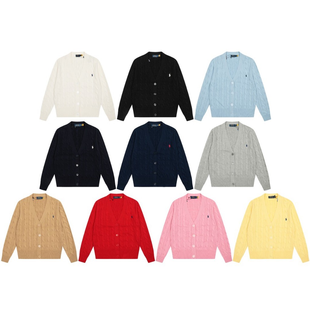 0X9X Ral*RL Autumn and winter style with little horse embroidery logo Twisted classic versatile godd