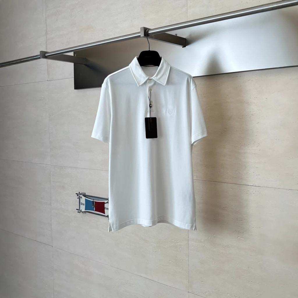 F7TS PRAD* L Embroidered logo pique cotton short-sleeve polo shirt POLo Business casual shirt T Shir