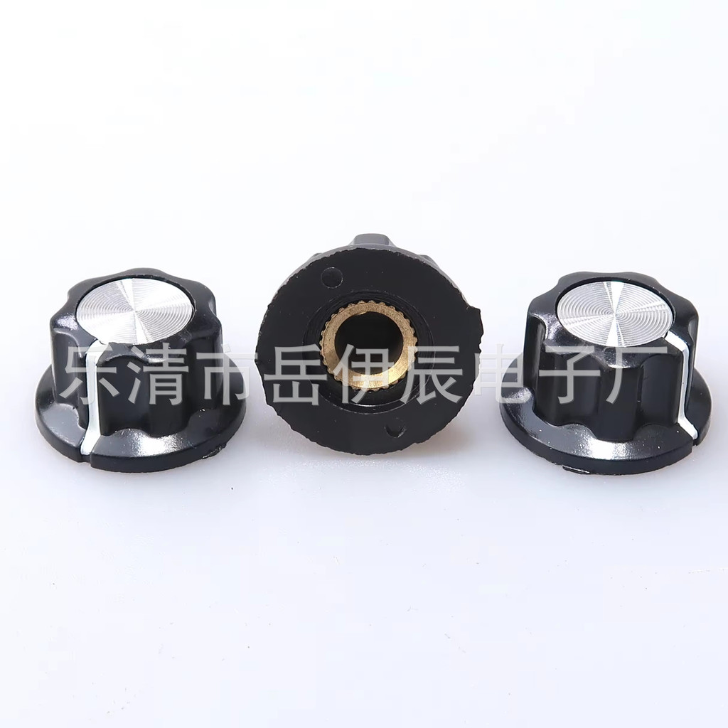 Potentiometer Knob Cap MF-A03 ดอกไม้คอลัมน์ทองแดง Core รูรับแสงภายใน 6 มม. Bakelite ลูกบิดหมวก 6HVX