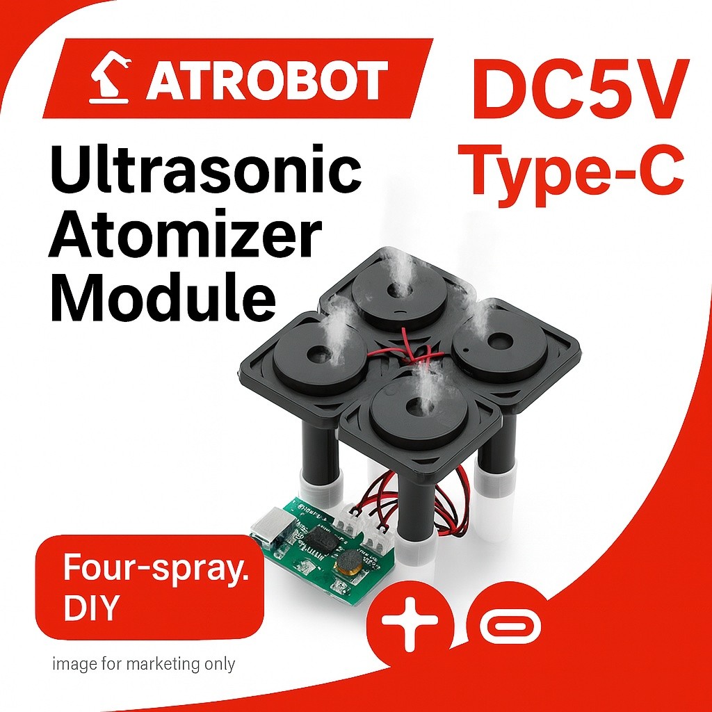 Ultrasonic Atomizer Type-C บอร์ดควบคุมพ่นหมอก 4 หัว DC5V พินเยอะ ครอบคลุมพื้นที่ สำหรับ DIY Humidifier