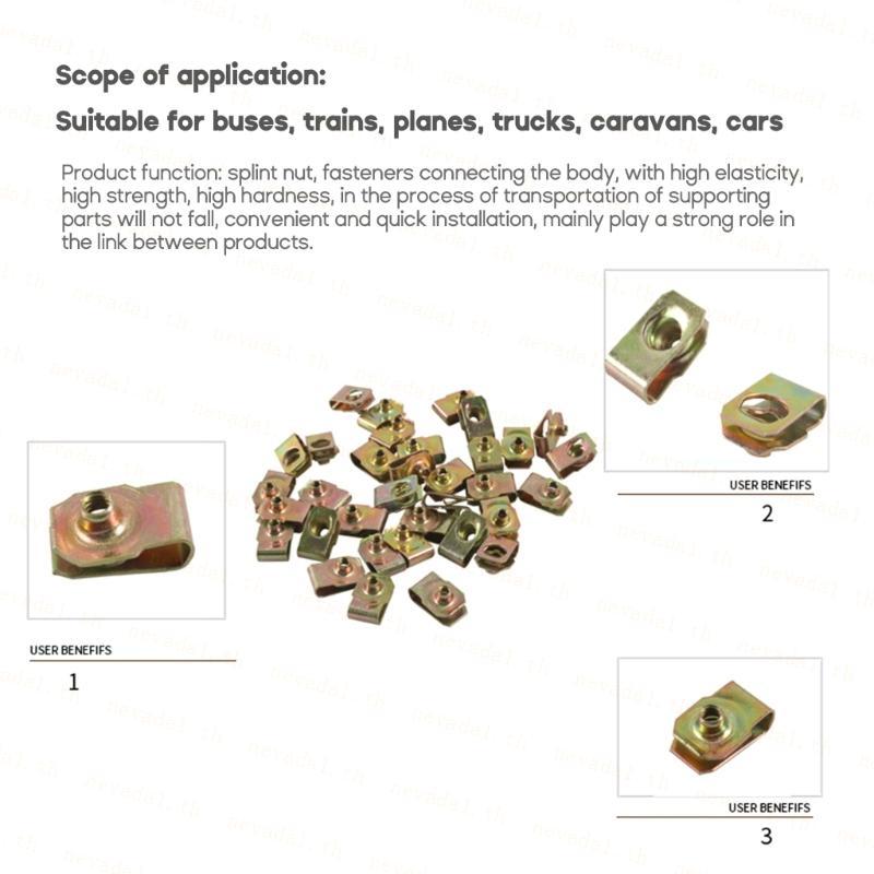 ʚɞ Ne ʚɞ U-Type Fasteners Nut with Thread M8-M6-M5-M4 Reed-Nuts for Car Motorcycle ATV