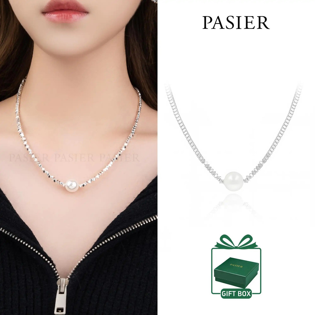 PASIER สร้อยคอโช้คเกอร์ไข่มุก ดีไซน์เรียบหรูสไตล์คุณหนู สำหรับผู้หญิงที่เน้นความแพง BD4713