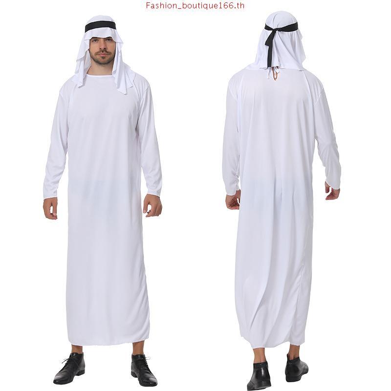 ผู้ใหญ่ Sheik ชุดแฟนซีเครื่องแต่งกายผู้ชายสไตล์อิสลาม Robe ฮาโลวีนตลก Tycoon ชุดคอสเพลย์ Party Carni