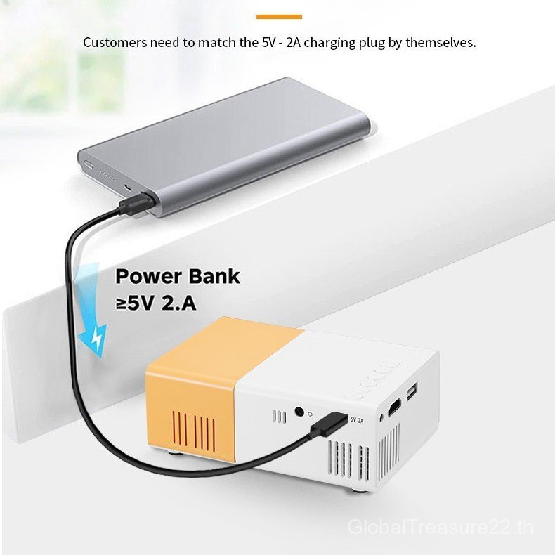 YG300USB Micro Mini Projector ในครัวเรือน LED แบบพกพาโปรเจคเตอร์สีเหลืองสีขาวเครื่อง#YG300USB微迷你投影仪家