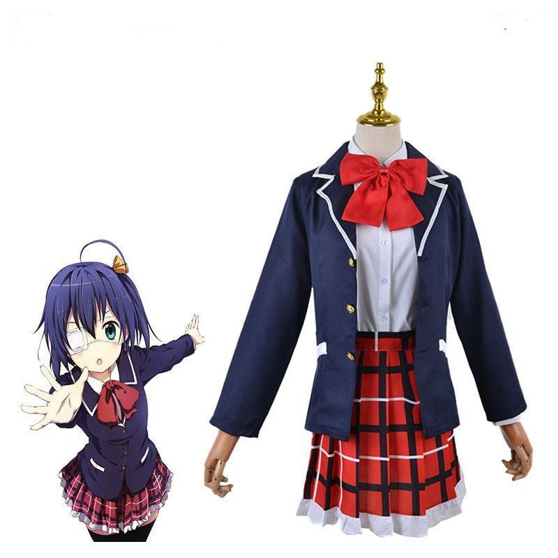 รัก, Chunibyo & Other Delusions Takanashi Rikka คอสเพลย์เครื่องแต่งกาย Jk กระโปรง Jk ชุดฮาโลวีน Carn