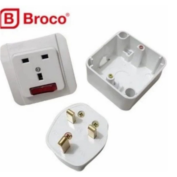 AC Plug Socket AC Plug Socket Set สีขาว BROCO GALLEO