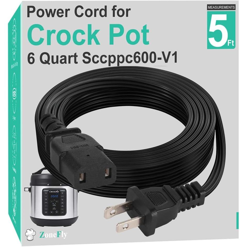 สายไฟเดิมเข้ากันได้กับ Crock-Pot Express 6 Quart Crock-Pot Express Crock Multicooker SCCPPC600-V1 หม