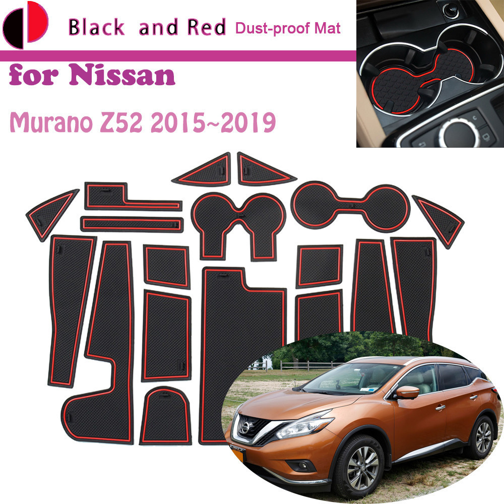 ยางประตู Groove สําหรับ Nissan Murano Z52 2015 ~ 2019 2016 Cushion Gate Storage Slot Coaster ฝุ่นรถ 