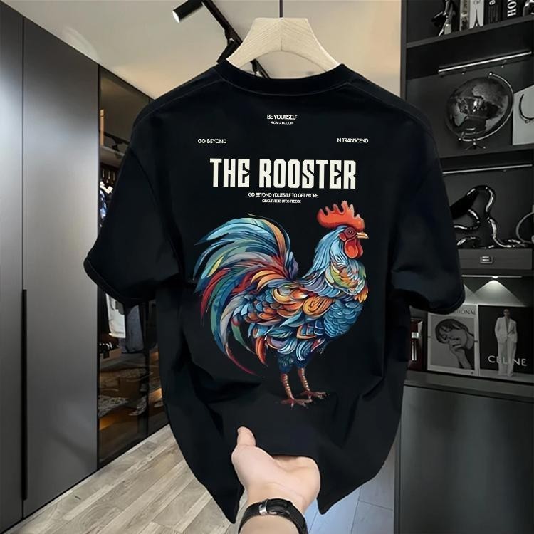 YOUNG T🔥🔥M~3XL 💥 เสื้อยืด oversize unisex สกรีนหน้าหลัง ลาย "THE ROOSTER"  ผ้าคอตตอน100% ใส่สบาย แนวสตรีท ฮิปฮอป