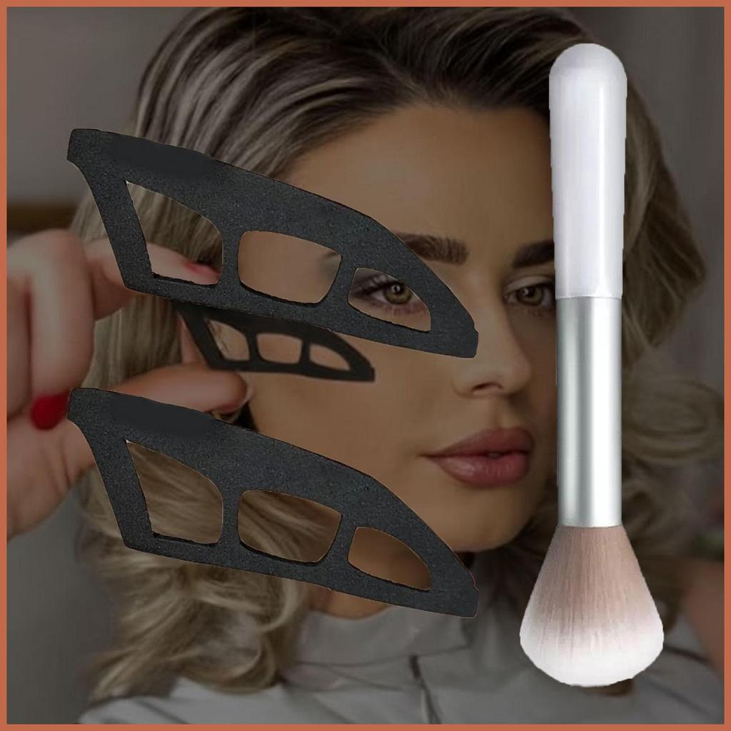 Eye Shadow Guide 2X อายแชโดว์ Applicator Aid Reusable Eye Liner แม่แบบพร้อมแปรง Quick Make-up Stenci