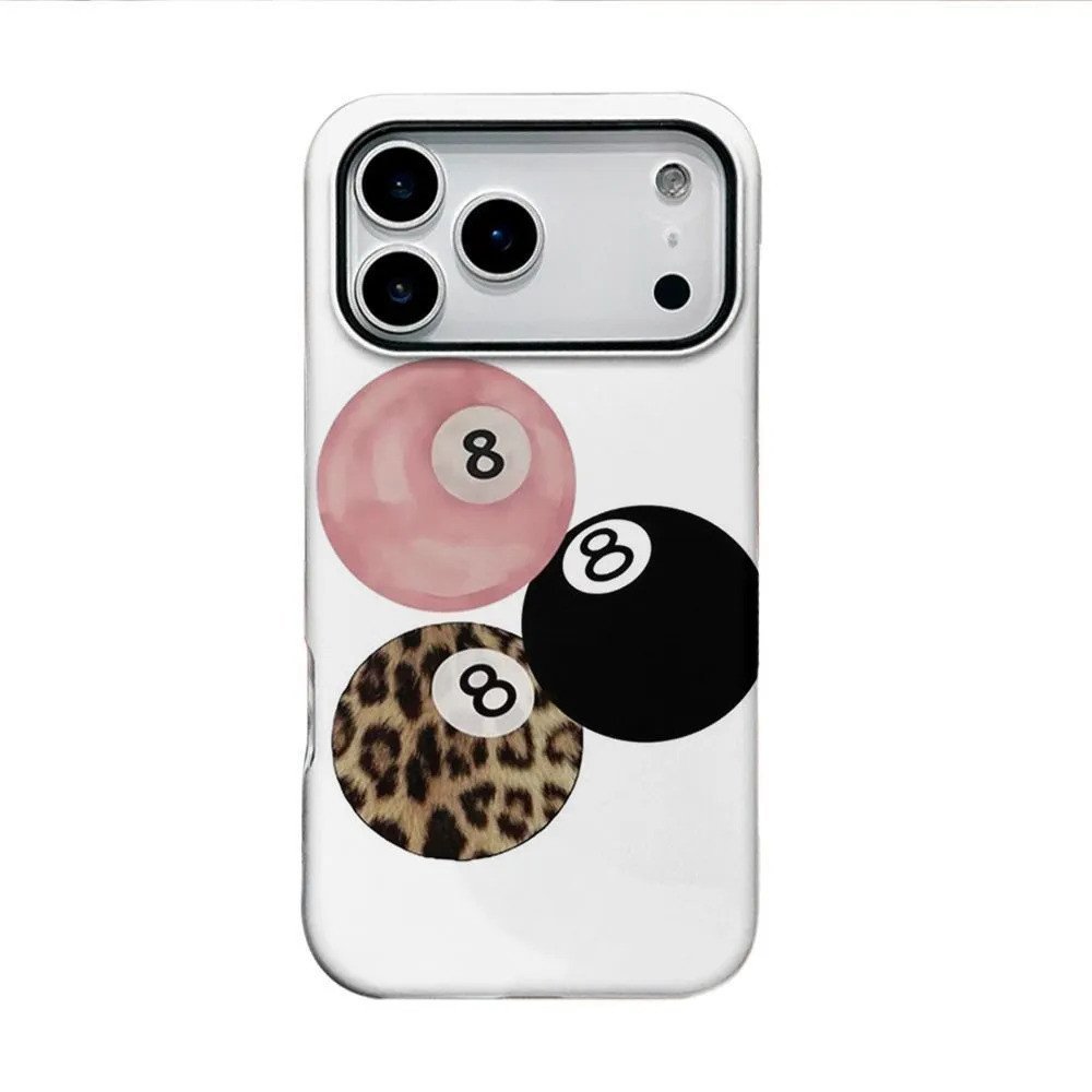 Double Hard Shell เคสโทรศัพท์ Anti-percussion Lucky 8 เสือดาวพิมพ์บิลเลียดเหมาะสําหรับ iPhone 14PROM