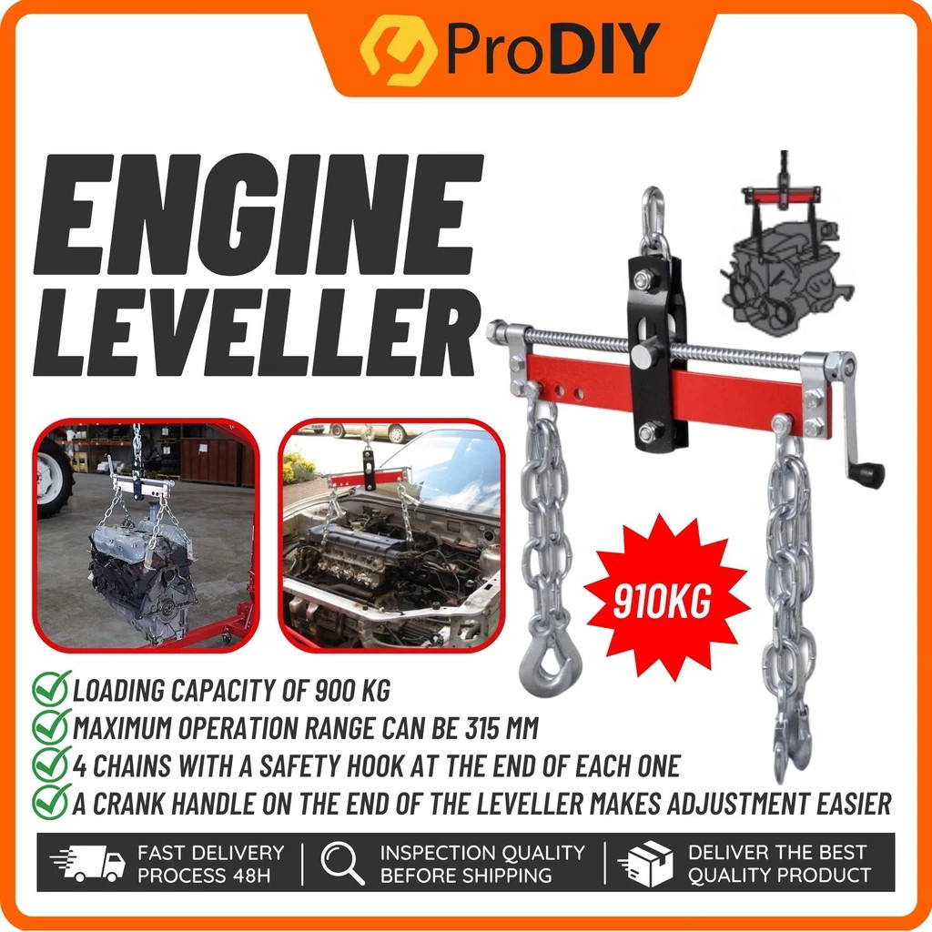 2000LBS Engine Crane Load Leveler 910kg Heavy Duty Support Bar with Dual Hooks Crane Lift Chain Load