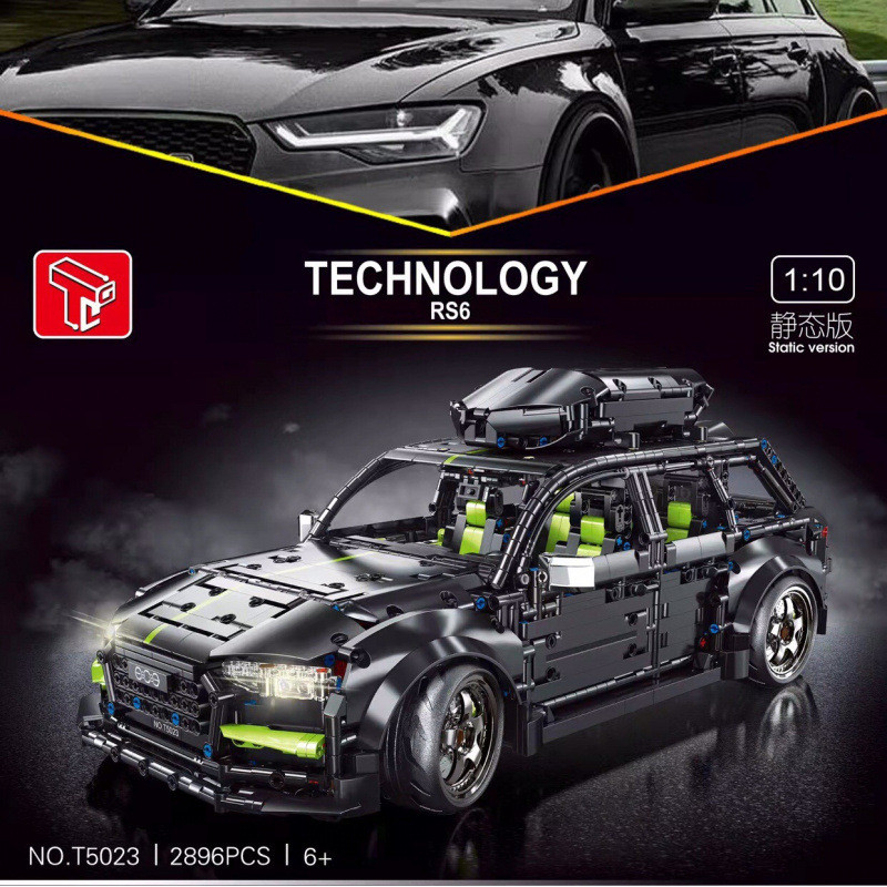 เข้ากันได้กับเลโก้รถควบคุมระยะไกลไฟฟ้า TEGO Lego Mechanical Set Audi RS6 ประกอบอาคารบล็อกของเล่นรุ่น