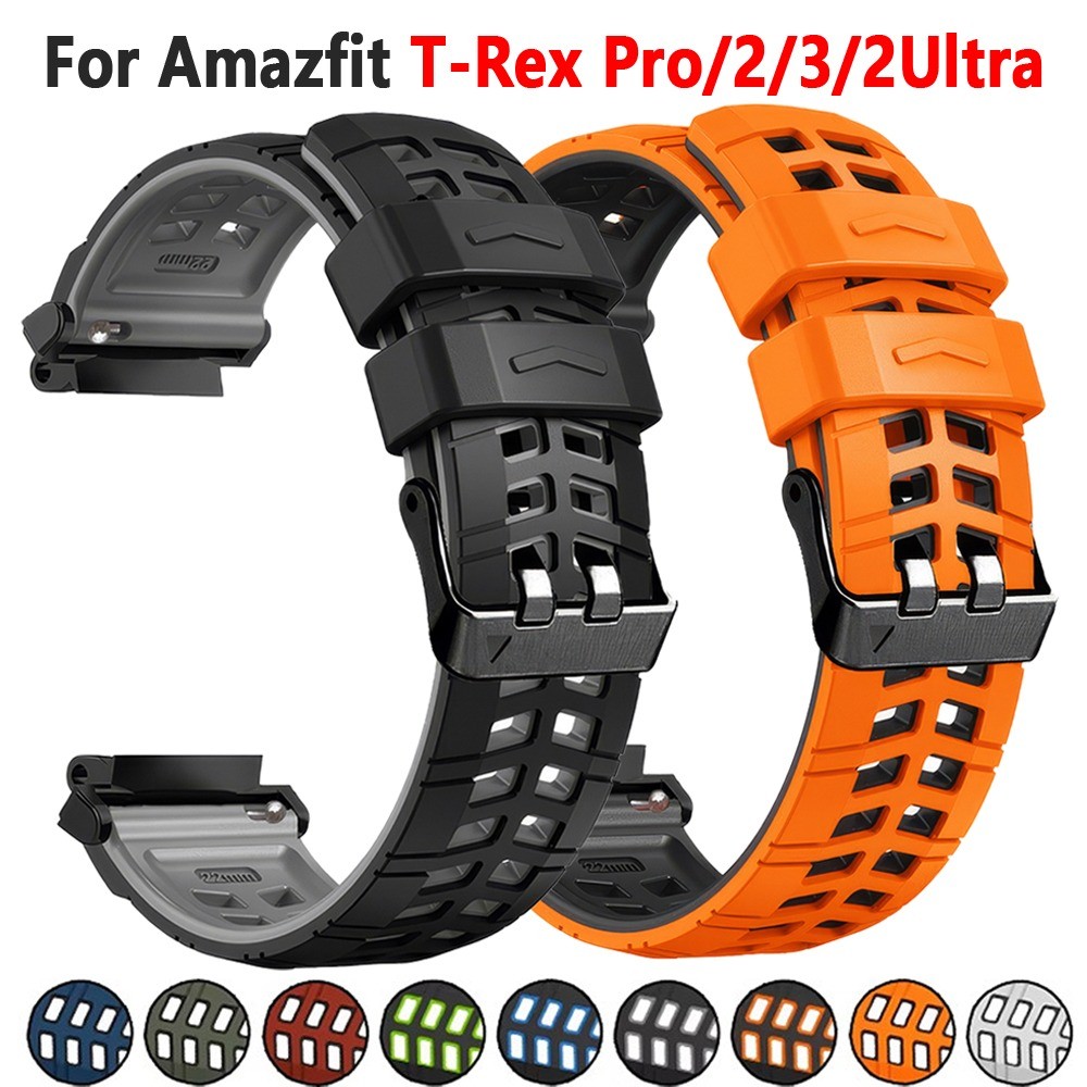 สายซิลิโคนทูโทนสําหรับ Amazfit T-Rex 3/2/Ultra Sport Breathable Band สําหรับ T-Rex/T-Rex Pro
